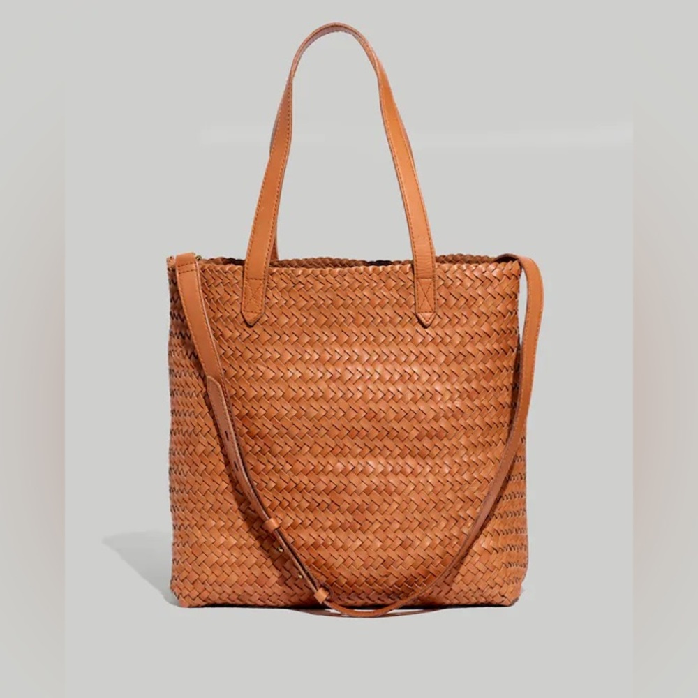Madewell Tan Woven Leather Tote Bag